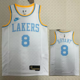 22-23 LAKERS BRYANT #8 White Top Quality Hot Pressing NBA Jersey (Retro Logo)