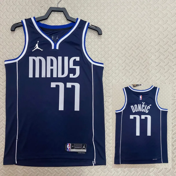 22-23 Dallas Mavericks DONCIC #77 Blue Top Quality Hot Pressing NBA Jersey (Trapeze Edition)