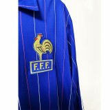 1980 France Home Retro Long Sleeves Soccer Jersey