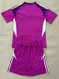 25-26 Leeds United Purple GoalKeeper Kids Soccer Jersey 1:1 Thai Quality