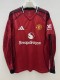25-26 Man Utd Home Long Sleeve Fans Soccer Jersey