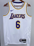22-23 LAKERS JAMES #6 White Top Quality Hot Pressing NBA Jersey(圆领)