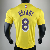 2023 LAKERS BRYANT #8 Yellow Quick drying T-shirt