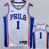 22-23 76ERS HARDEN #1 White Top Quality Hot Pressing NBA Jersey