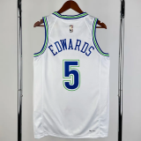 23-24 TIMBERWOLVES ERDWARDS #5 White Top Quality Hot Pressing NBA Jersey(Retro Logo)