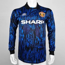 1993 Man Utd Away Long Sleeve Retro Soccer Jersey