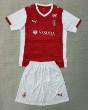 25-26 Stade Reims Home Kids Soccer Jersey
