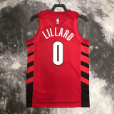 22-23 TRAIL BLAZERS LILLARD #0 Red Top Quality Hot Pressing NBA Jersey (Trapeze Edition)