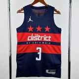 24-25 Wizards YONG #3 Royal blue Top Quality Hot Pressing NBA Jersey (Trapeze Edition)飞人版
