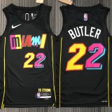 21-22 HEAT BUTLER #22 Black Top Quality Hot Pressing NBA Jersey