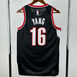 22-23 Trail Blazers YANG #16 Black Top Quality Hot Pressing NBA Jersey