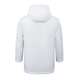24-25 White Hooded Windbreaker Fabric Cotton Coat 光板