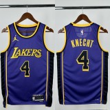 22-23 LAKERS KNECHT #4 Purple Top Quality Hot Pressing NBA Jersey (Trapeze Edition) 飞人版