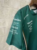 2025 F1 Aston New Pattern Short Sleeve Racing Suit（圆领，背后14号）