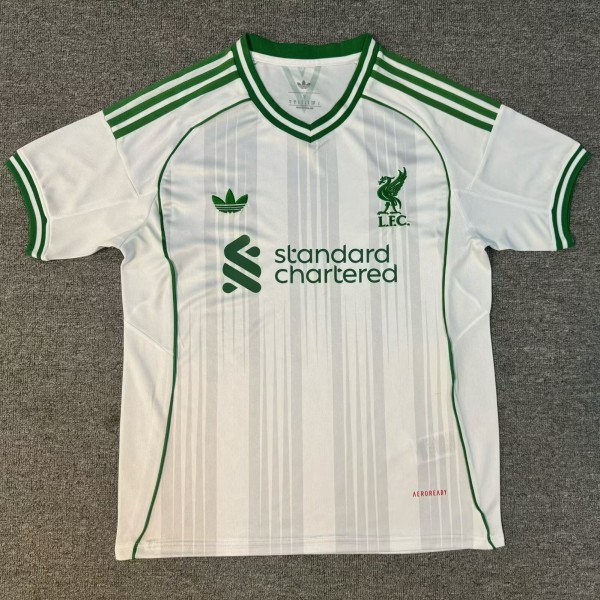 25-26 LIV White Green Special Edition Fans Soccer Jersey