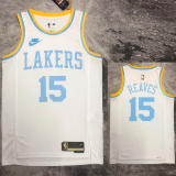 22-23 LAKERS REAVES #15 White Retro Top Quality Hot Pressing NBA Jersey