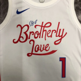 22-23 76ERS HARDEN #1 White City Edition Top Quality Hot Pressing NBA Jersey
