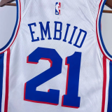22-23 76ERS EMBIID #21 White Top Quality Hot Pressing NBA Jersey