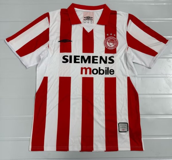 2004-2005 Olympiacos Home Retro Soccer Jersey
