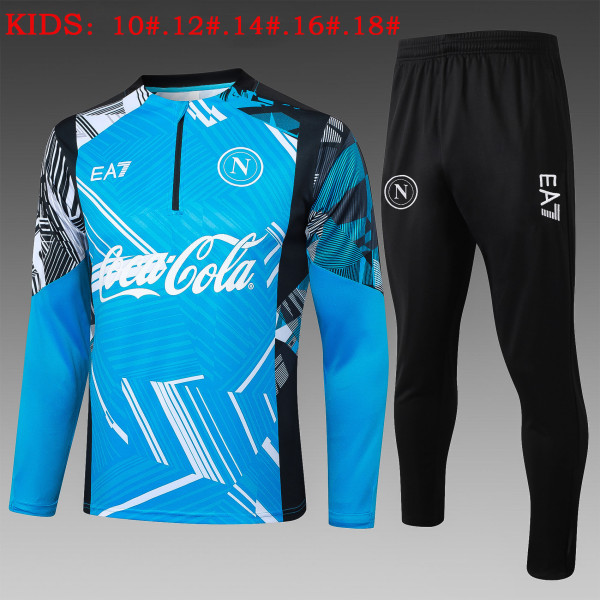 25-26 Napoli High Quality Kids Half Pull Tracksuit