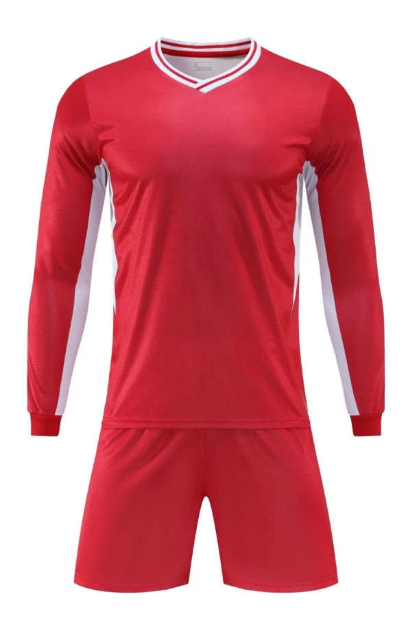 24-25 New Red High Quality Long Sleeve Training Suit