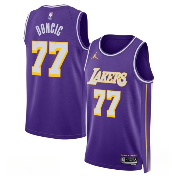 Lakers DONCIC #77 Purple Top Quality Hot Pressing NBA Jersey