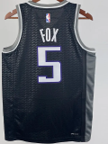 22-23 Kings FOX #5 Black Top Quality Hot Pressing NBA Jersey (Trapeze Edition)