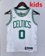 2023 CELTICS TATUM #0 White Top Quality Hot Pressing Kids NBA Jersey