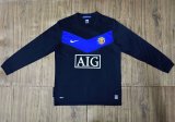 2009-2010 Man Utd Away Long sleeves Retro Soccer Jersey