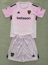 25-26 Boca Juniors Pink GoalKeeper Kids Soccer Jersey 1:1 Thai Quality