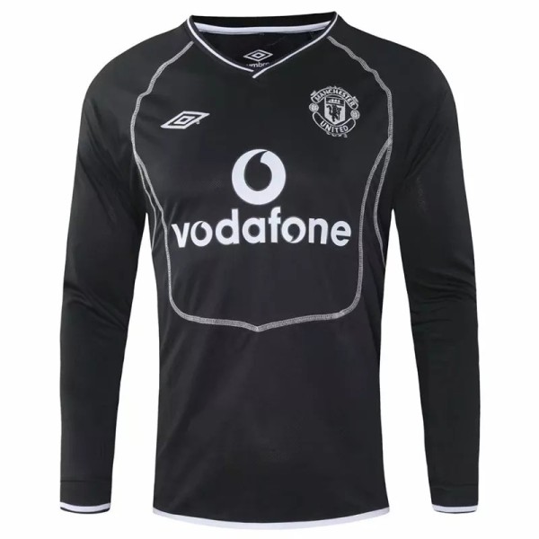 2000-2002 Man Utd Away Black long sleeve Retro soccer jersey