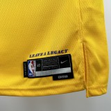 24-25 Lakers KNECHT #4 Yellow Top Quality Hot Pressing NBA Jersey(圆领)