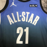 2023 ALL STAR EMBIID #21 Blue Top Quality Hot Pressing NBA Jersey