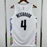 24-25 Nuggets WESTBROOK #4 White City Edition Top Quality Hot Pressing NBA Jersey