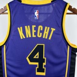 22-23 LAKERS KNECHT #4 Purple Top Quality Hot Pressing NBA Jersey (Trapeze Edition) 飞人版