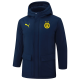 24-25 Dortmund Royal Blue Hooded Windbreaker Fabric Cotton Coat