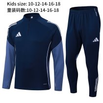 2025 AD Blue Kids Half Pull Tracksuit