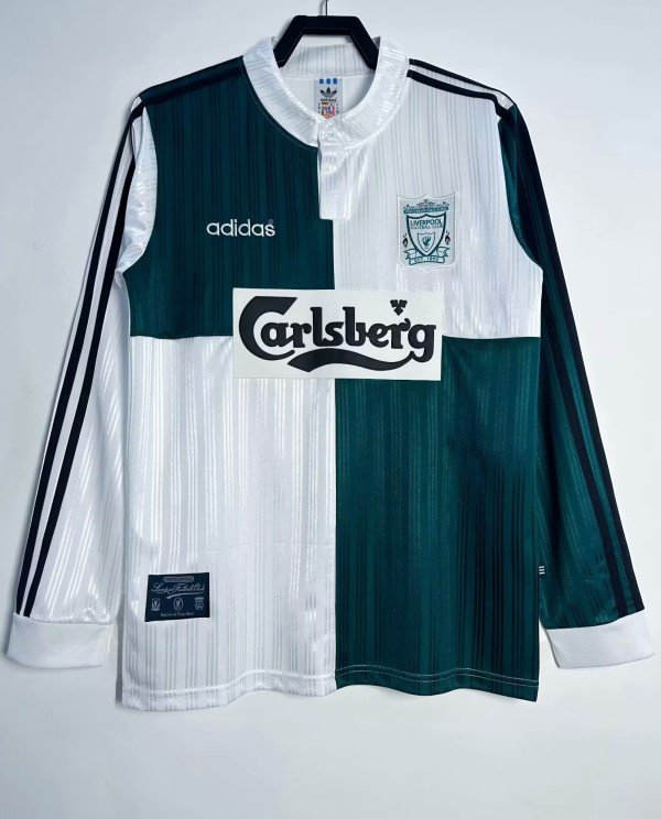 1995-1996 LIV Away Long Sleeve Retro Soccer Jersey