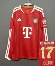 26-27 Bayern Home Embroidered Version Long Sleeve Fans Soccer Jersey (长袖)