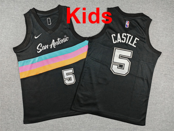 2026  Sa Spurs Top Quality Hot Pressing Kids NBA Jersey