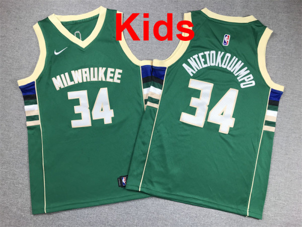 2026  Bucks Top Quality Hot Pressing Kids NBA Jersey