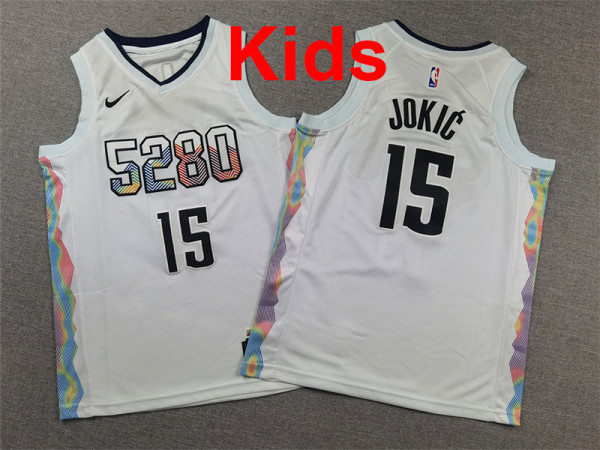 2026 Nuggets Top Quality Hot Pressing Kids NBA Jersey