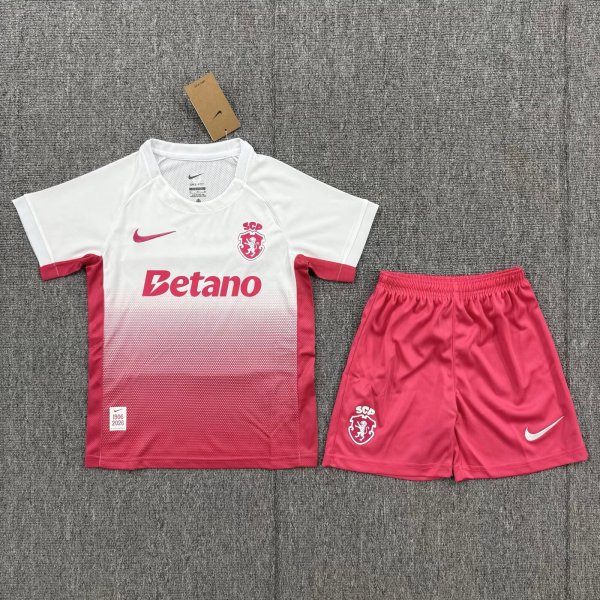 26-27 Sporting Lisbon White Red Special Edition Kids Soccer Jersey
