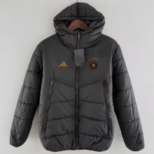 24-25 Germany Black Hooded Cotton Coat #棕标棉衣