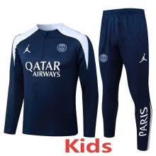 25-26 PSG Jordan Royal blue Kids Half Pull Tracksuit #E25168(童装)(半拉链)