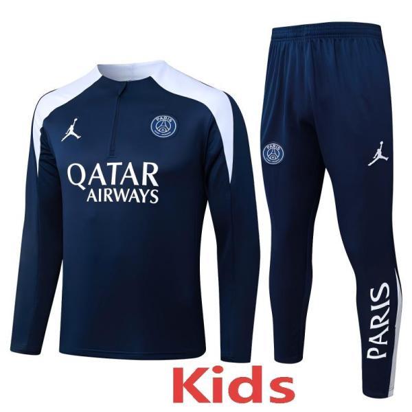 25-26 PSG Jordan Royal blue Kids Half Pull Tracksuit #E25168(童装)(半拉链)
