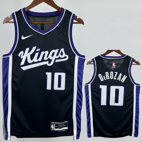 23-24 Kings DEROZAN #10 Black Top Quality Hot Pressing NBA Jersey