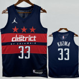 24-25 Wizards KUZMA #33 Royal Blue Top Quality Hot Pressing NBA Jersey (Trapeze Edition)飞人版