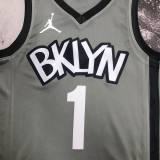 NETS BRIDGES #1 Grey Top Quality Hot Pressing NBA Jersey (Trapeze Edition)