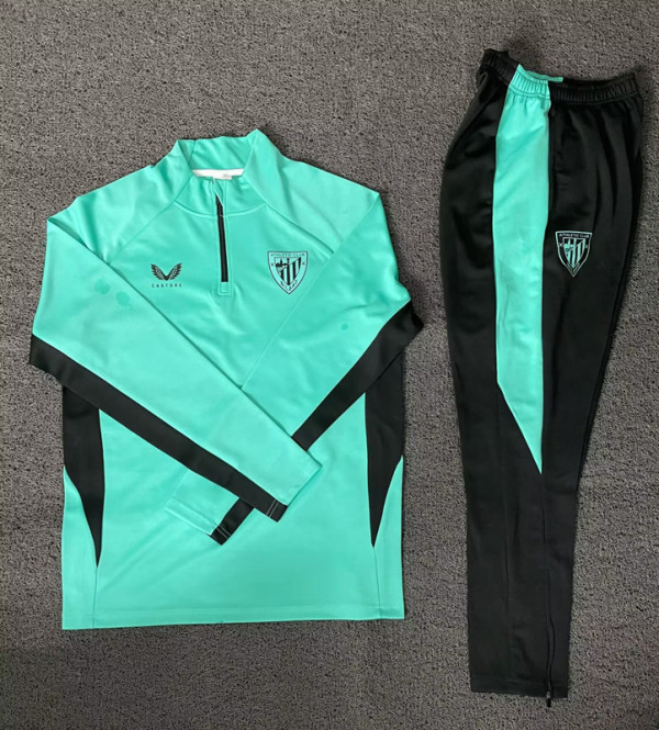 24-25 Bilbao Green Half Pull Tracksuit (Pants Have Pocket)(半拉链)
